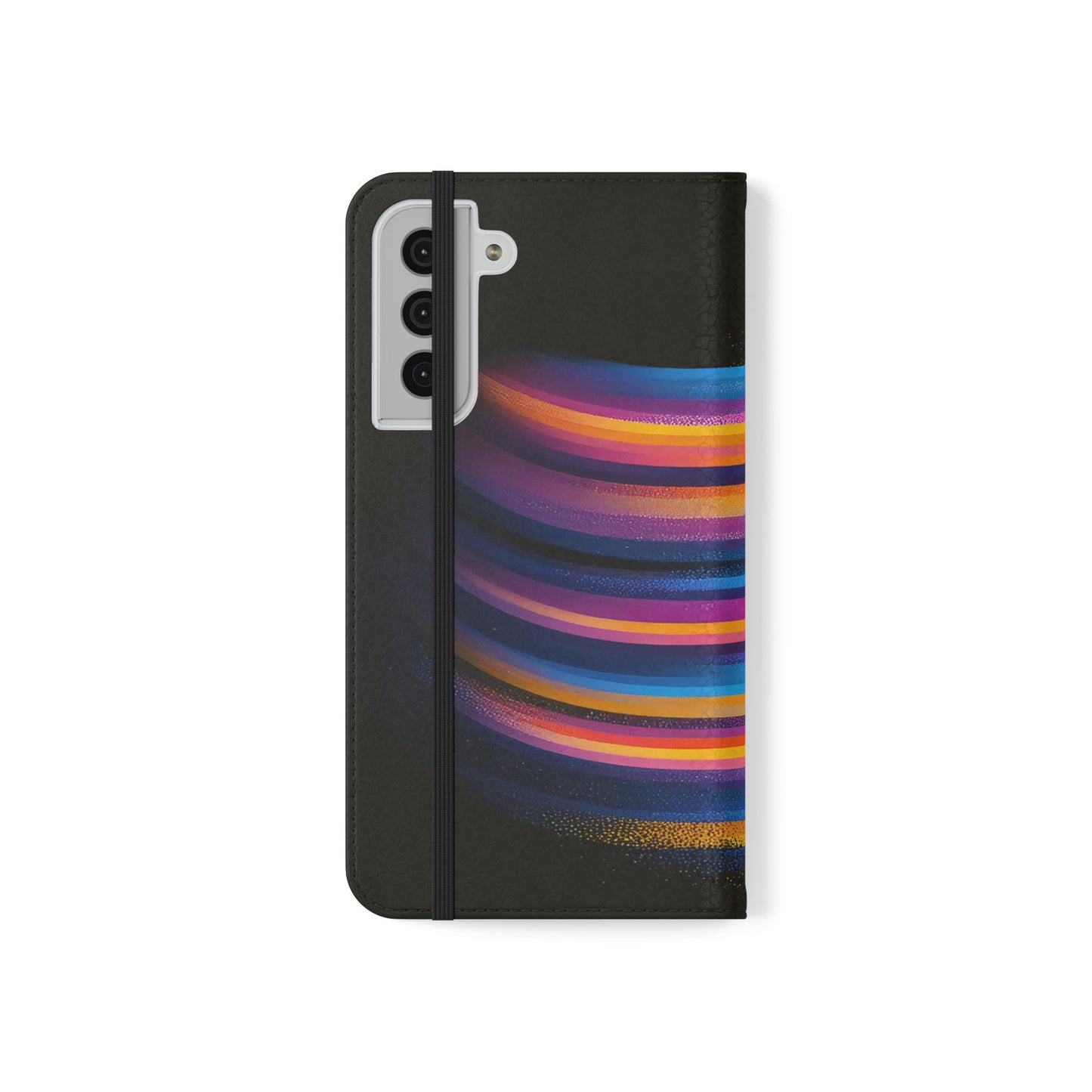 Rainbow Astronaut Flip Wallet Phone Case - Colorful Space Art Cover for iPhone 16 15 14 13 12 11 Pro Max & Samsung Galaxy S series