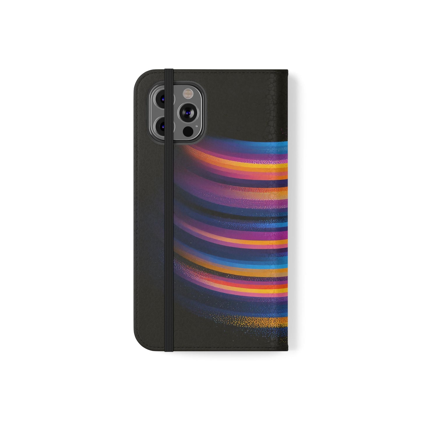 Rainbow Astronaut Flip Wallet Phone Case - Colorful Space Art Cover for iPhone 16 15 14 13 12 11 Pro Max & Samsung Galaxy S series