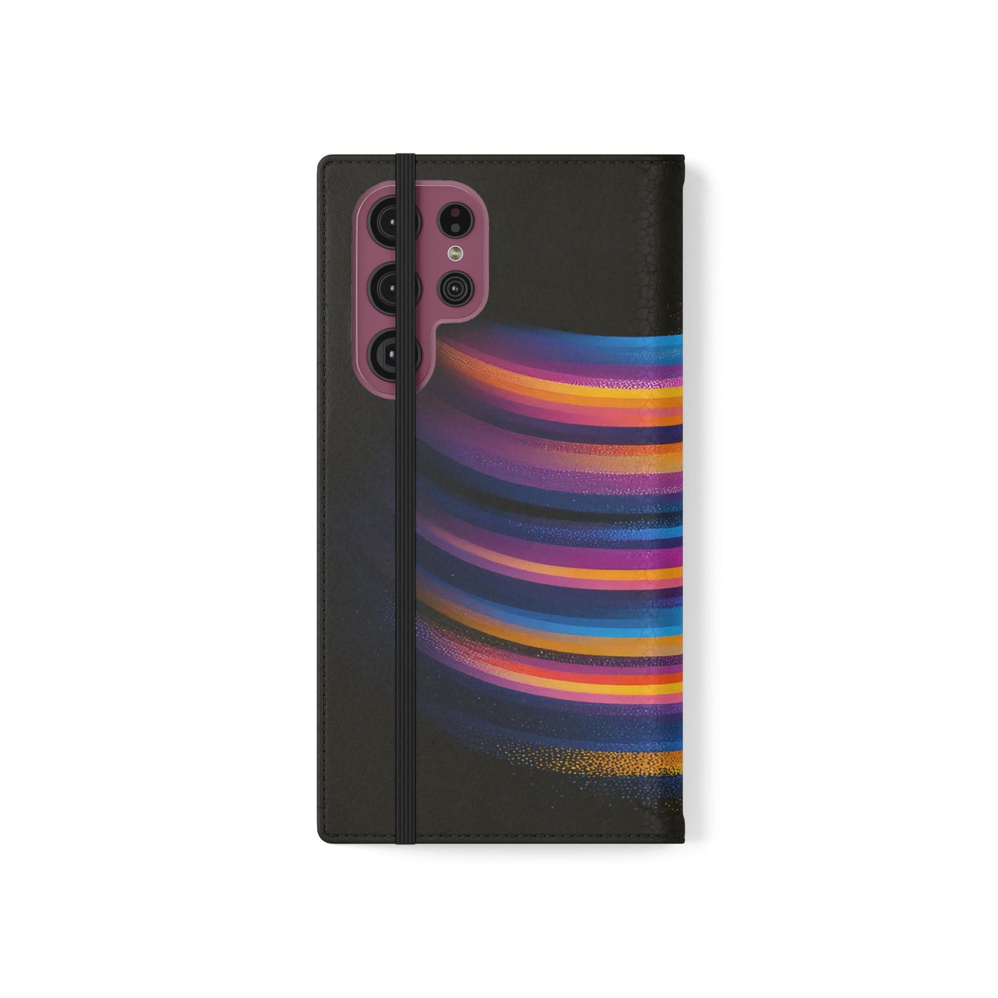 Rainbow Astronaut Flip Wallet Phone Case - Colorful Space Art Cover for iPhone 16 15 14 13 12 11 Pro Max & Samsung Galaxy S series