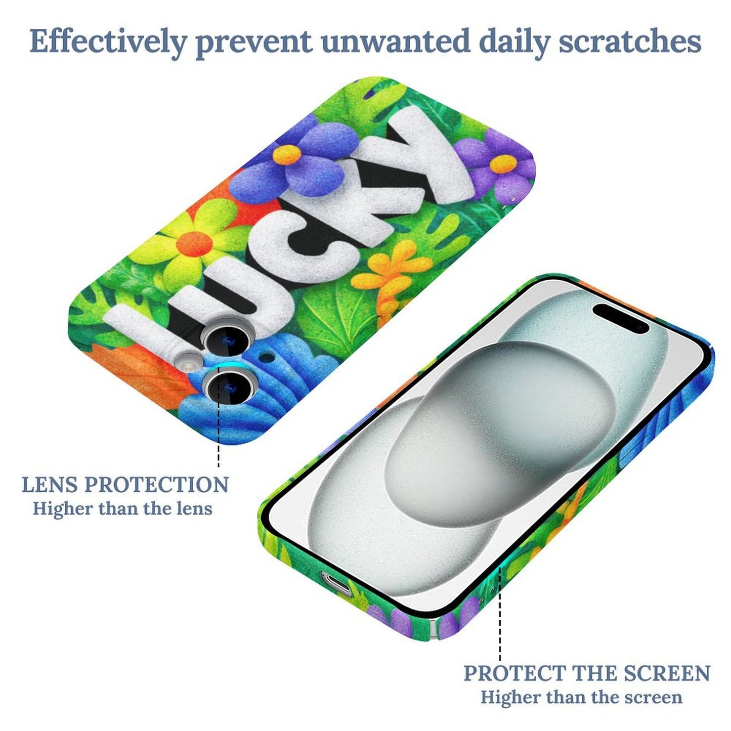 LUCKY Floral Retro iPhone 13/14/15 Case – Gift for Sagittarius & Gemini