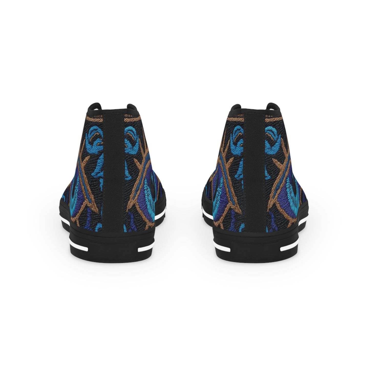 Faux-Embroidery Print High Top Canvas Sneakers | Gift for Leo & Aquarius