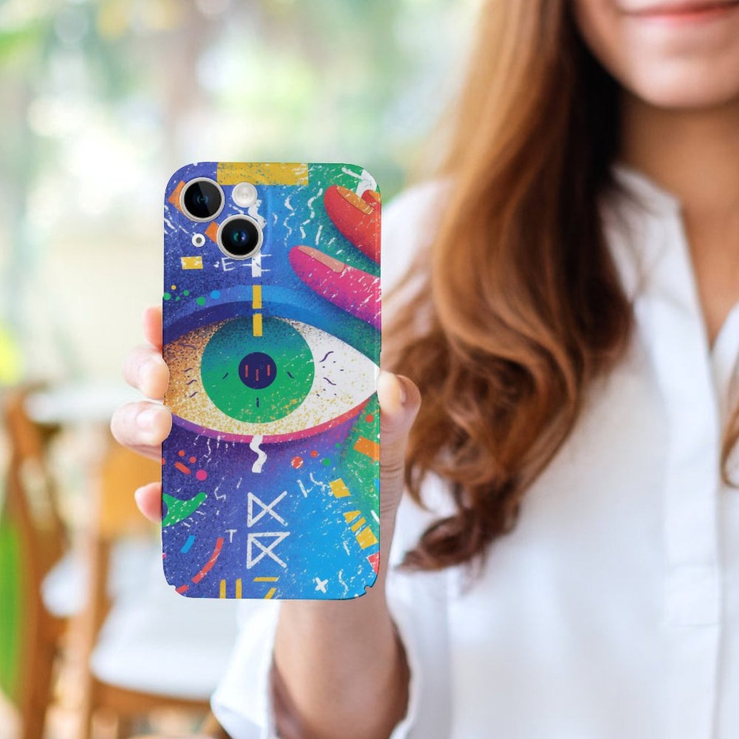Psychedelic Eye Totem iPhone 15 Case – Gift for Gemini & Aquarius
