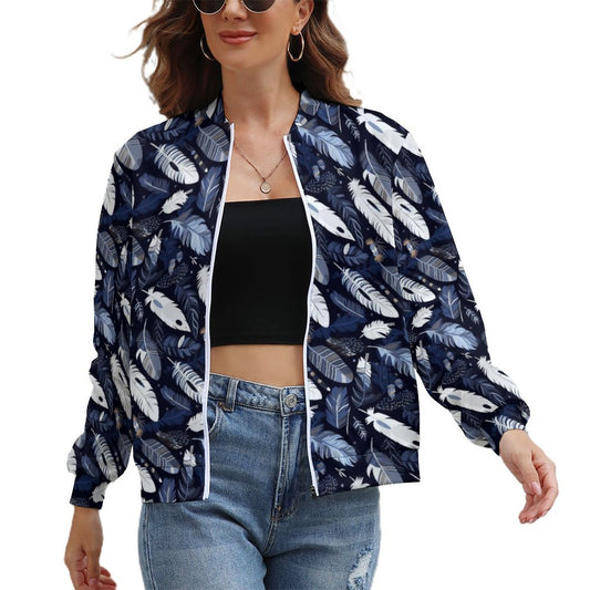 Feather Navy Blue Windbreaker Jacket - Model: Women's Feather Windbreaker - 6u3j8v