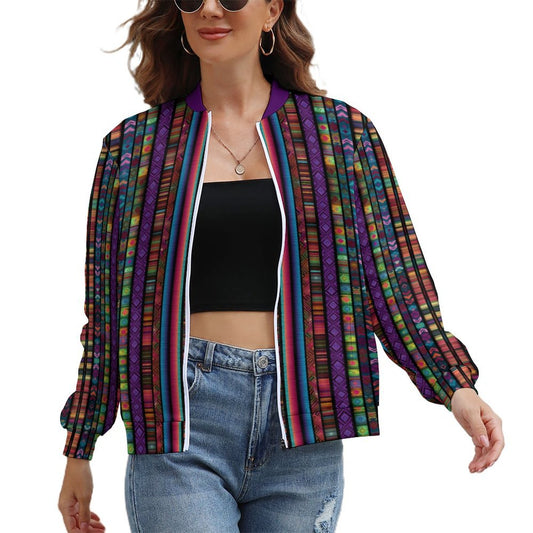 Colorful Boho Geometric Print Lightweight Jacket for Women – Modle: women-Jacket-Y8K9WZ