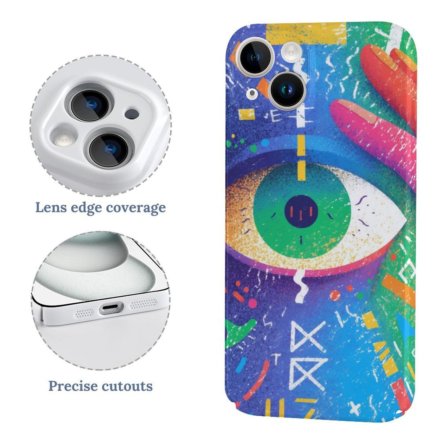 Psychedelic Eye Totem iPhone 15 Case – Gift for Gemini & Aquarius