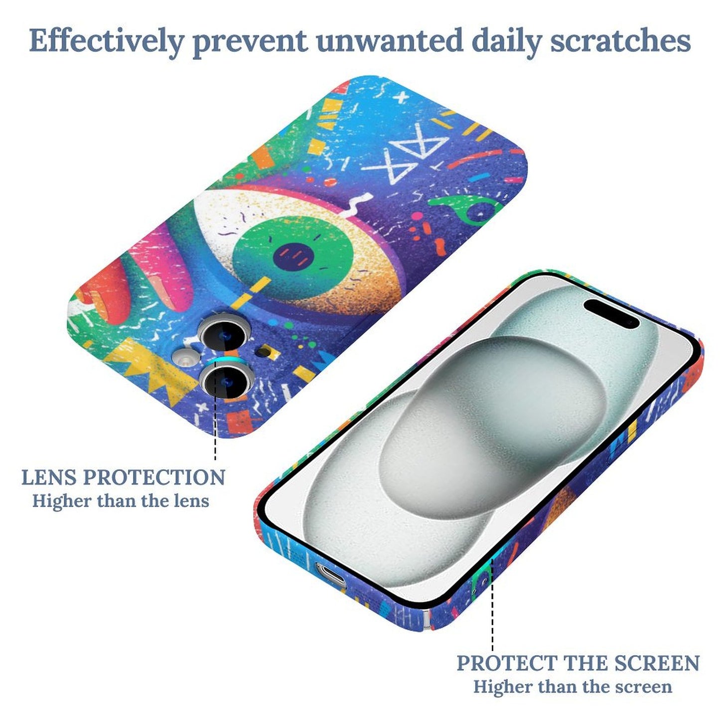 Psychedelic Eye Totem iPhone 15 Case – Gift for Gemini & Aquarius