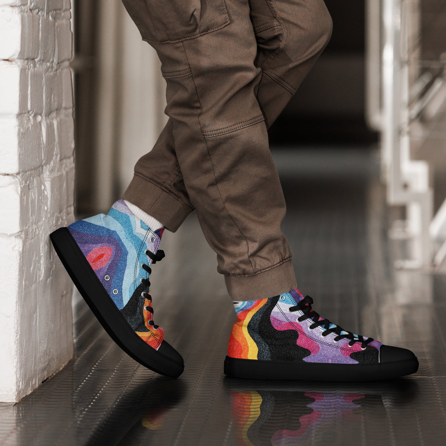 Colorful Graffiti High Top Canvas Shoes – Gift for Sagittarius & Aquarius