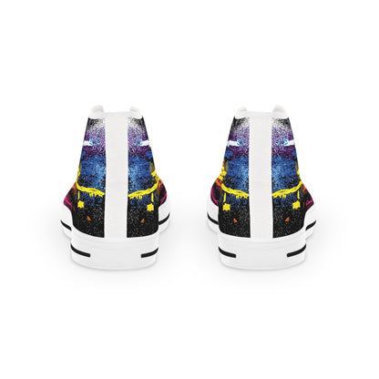Colorful  Sneakers-Graffiti Rainbow High Top Sneakers: Gift for Aquarius & Leo