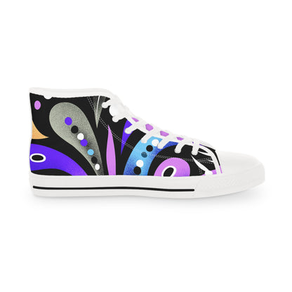 Abstract Art High Top Sneakers Streetwear Style Gift for Gemini & Aquarius, Colorful Streetwear Shoes, Casual Urban Footwear, Unique Gift for Trendsetters, Fashion-Forward Sneakers