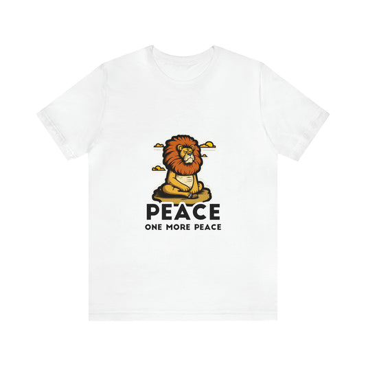 Funny lion,YOGA Zen style Peace T shirt for men & womenUnisex Jersey Short Sleeve Tee