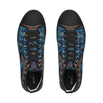 Faux-Embroidery Print High Top Canvas Sneakers | Gift for Leo & Aquarius