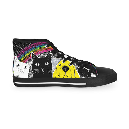Sneakers Hand-Drawn Cat and Dog Art Canvas shoes