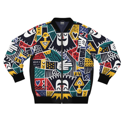 Colorful Geometric Bomber Jacket Streetwear | Gift for Gemini & Aquarius