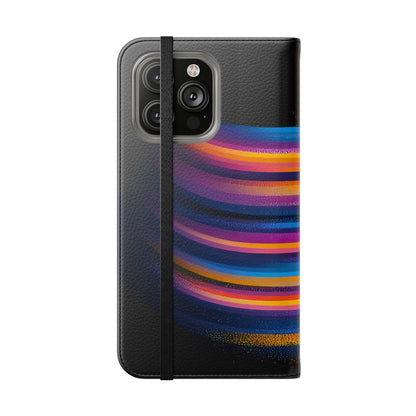 Rainbow Astronaut Flip Wallet Phone Case - Colorful Space Art Cover for iPhone 16 15 14 13 12 11 Pro Max & Samsung Galaxy S series