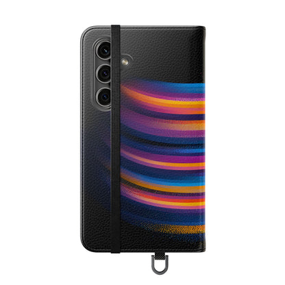 Rainbow Astronaut Flip Wallet Phone Case - Colorful Space Art Cover for iPhone 16 15 14 13 12 11 Pro Max & Samsung Galaxy S series