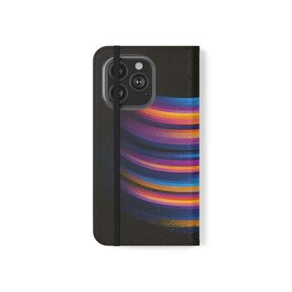 Rainbow Astronaut Flip Wallet Phone Case - Colorful Space Art Cover for iPhone 16 15 14 13 12 11 Pro Max & Samsung Galaxy S series