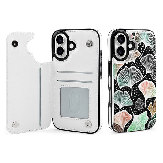 Ginkgo Leaf iPhone 16 Wallet Case | Gift for Virgo & Pisces