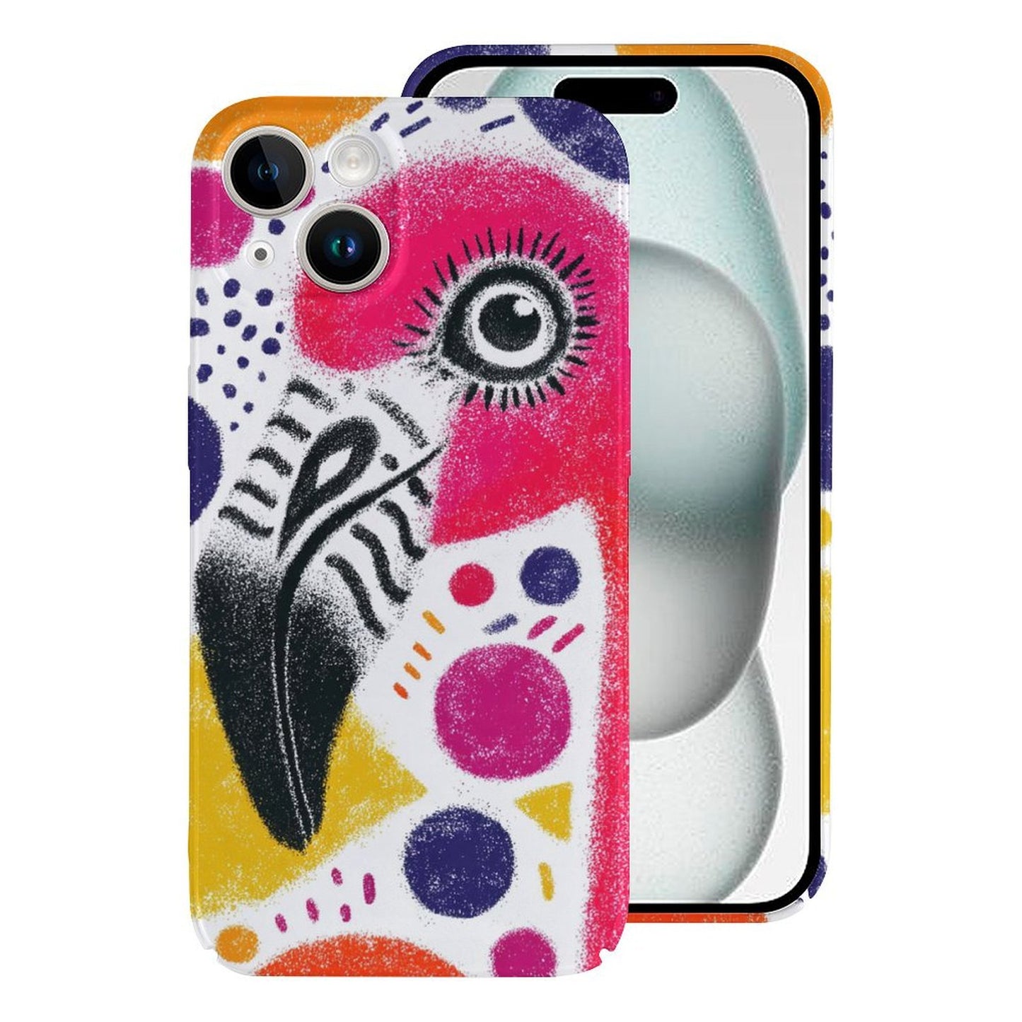Colorful Flamingo iPhone 15 Case – Funky Art Gift for Leo Girls