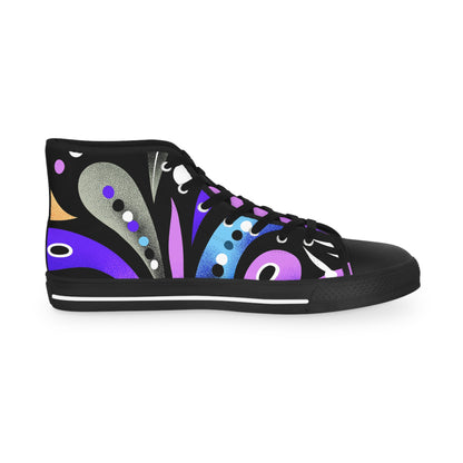 Abstract Art High Top Sneakers Streetwear Style Gift for Gemini & Aquarius, Colorful Streetwear Shoes, Casual Urban Footwear, Unique Gift for Trendsetters, Fashion-Forward Sneakers