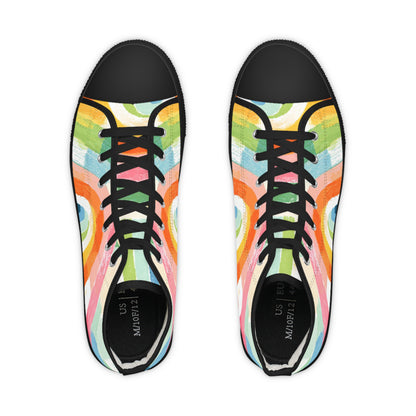 Rainbow canvas shoes |Colorful High Top Sneakers, Vibrant Rainbow Sneakers for Men, Trendy Unisex Footwear, Casual Everyday Shoes, Perfect for Festivals, [...]