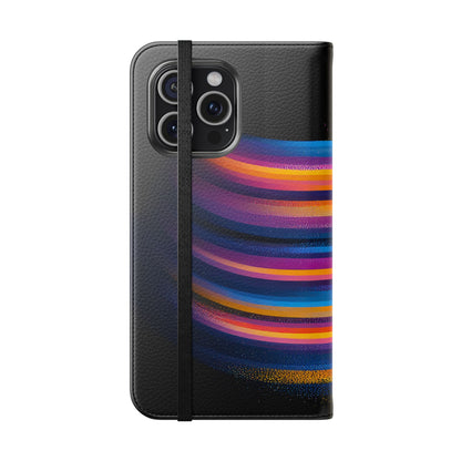 Rainbow Astronaut Flip Wallet Phone Case - Colorful Space Art Cover for iPhone 16 15 14 13 12 11 Pro Max & Samsung Galaxy S series