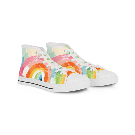 Rainbow canvas shoes |Colorful High Top Sneakers, Vibrant Rainbow Sneakers for Men, Trendy Unisex Footwear, Casual Everyday Shoes, Perfect for Festivals, [...]