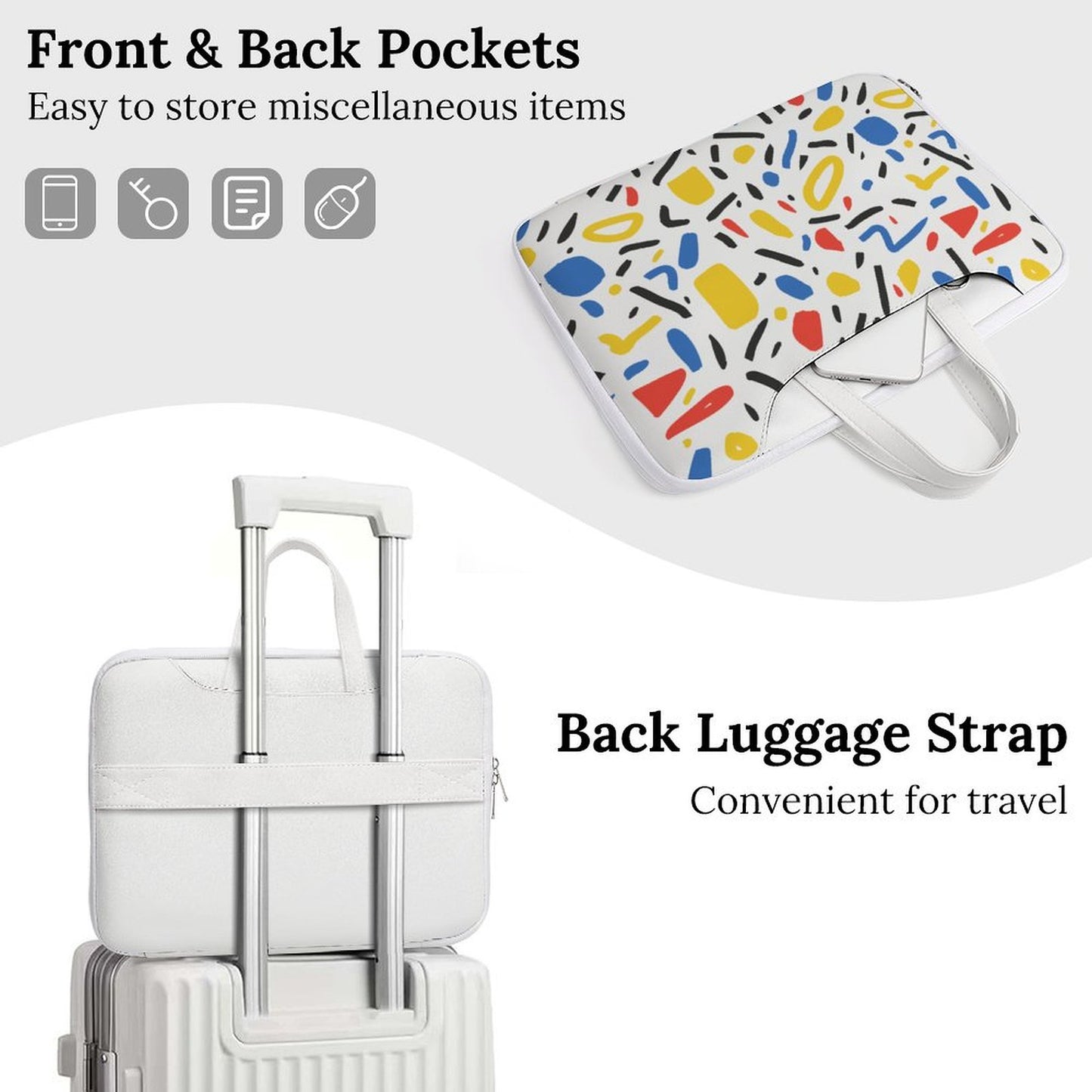 Stylish Shoulder Bag Set, Colorful Laptop Bag Sleeve, Travel-Friendly Luggage Accessories - Model-93668-A-25032905