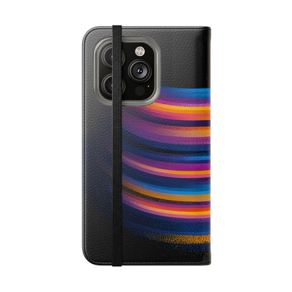 Rainbow Astronaut Flip Wallet Phone Case - Colorful Space Art Cover for iPhone 16 15 14 13 12 11 Pro Max & Samsung Galaxy S series