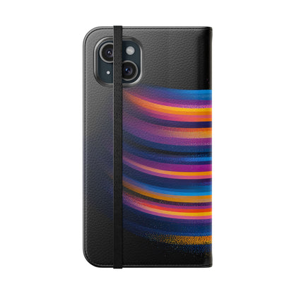 Rainbow Astronaut Flip Wallet Phone Case - Colorful Space Art Cover for iPhone 16 15 14 13 12 11 Pro Max & Samsung Galaxy S series