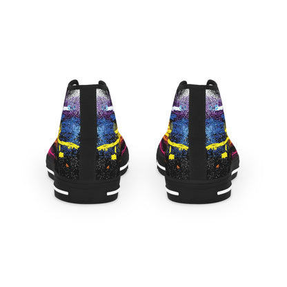 Colorful  Sneakers-Graffiti Rainbow High Top Sneakers: Gift for Aquarius & Leo