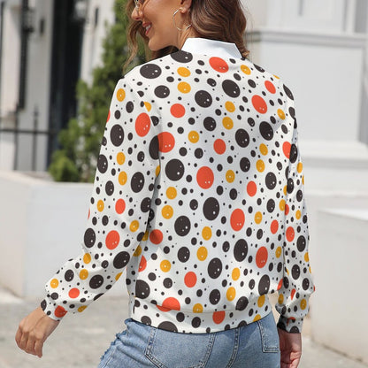 Retro Polka Dot Print Lightweight Jacket - Gift for Gemini | Mother's Day Gift | Summer Birthday Gift for Her - PRINTANK Jacket-W9B7X2