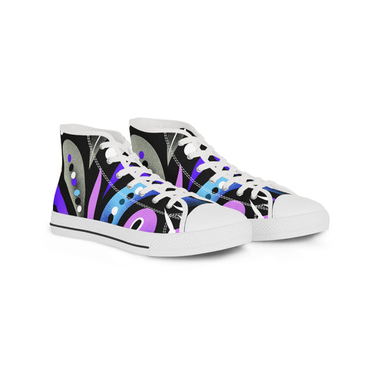 Abstract Art High Top Sneakers Streetwear Style Gift for Gemini & Aquarius, Colorful Streetwear Shoes, Casual Urban Footwear, Unique Gift for Trendsetters, Fashion-Forward Sneakers