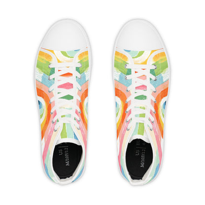 Rainbow canvas shoes |Colorful High Top Sneakers, Vibrant Rainbow Sneakers for Men, Trendy Unisex Footwear, Casual Everyday Shoes, Perfect for Festivals, [...]