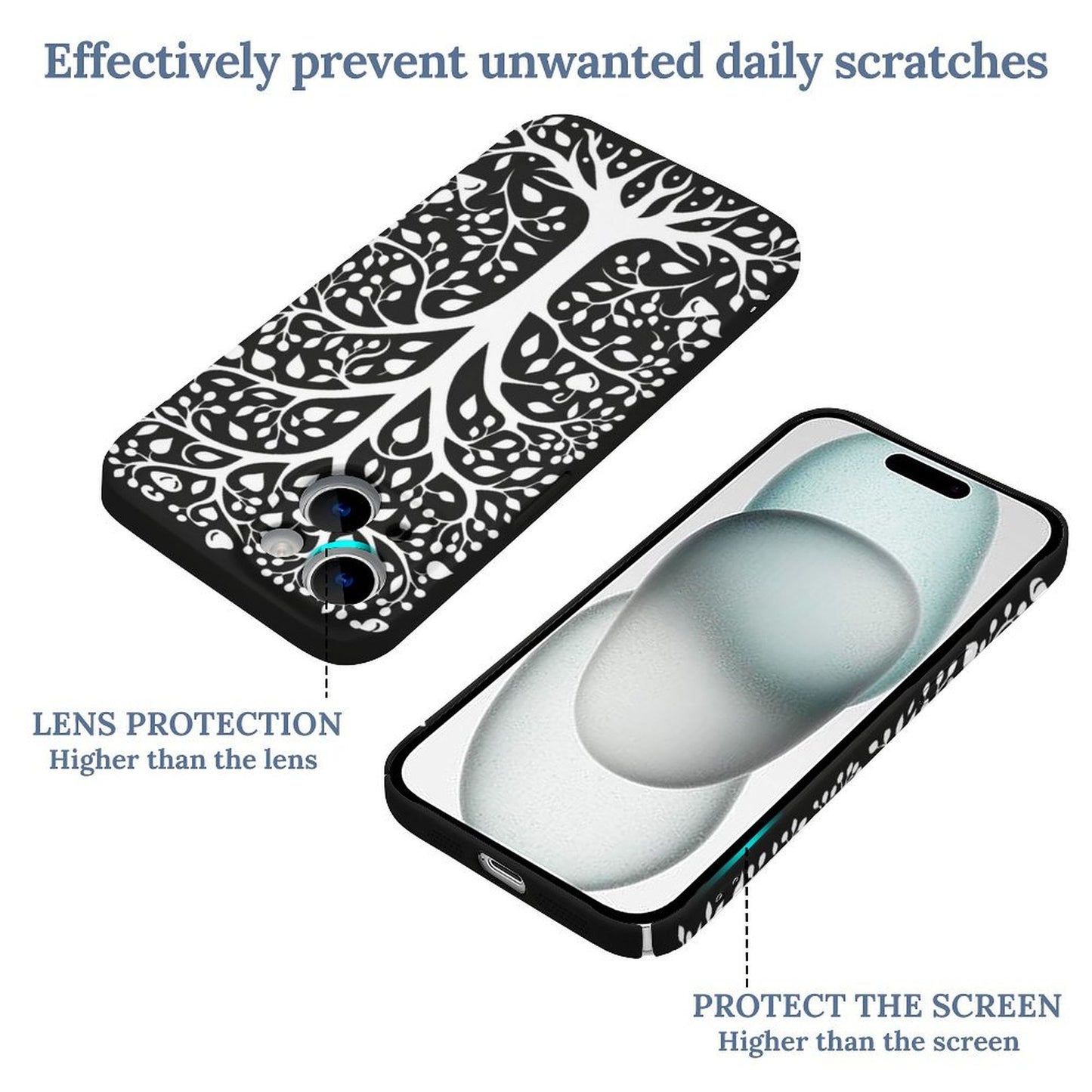 Minimalist Tree of Life iPhone 13/14/15 Case – Gift for Capricorn & Virgo