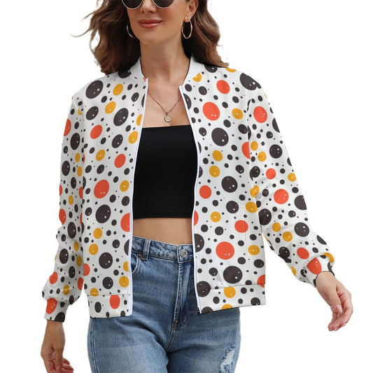 Retro Polka Dot Print Lightweight Jacket - Gift for Gemini | Mother's Day Gift | Summer Birthday Gift for Her - PRINTANK Jacket-W9B7X2