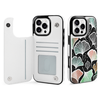 Ginkgo Leaf iPhone 16 Wallet Case | Gift for Virgo & Pisces