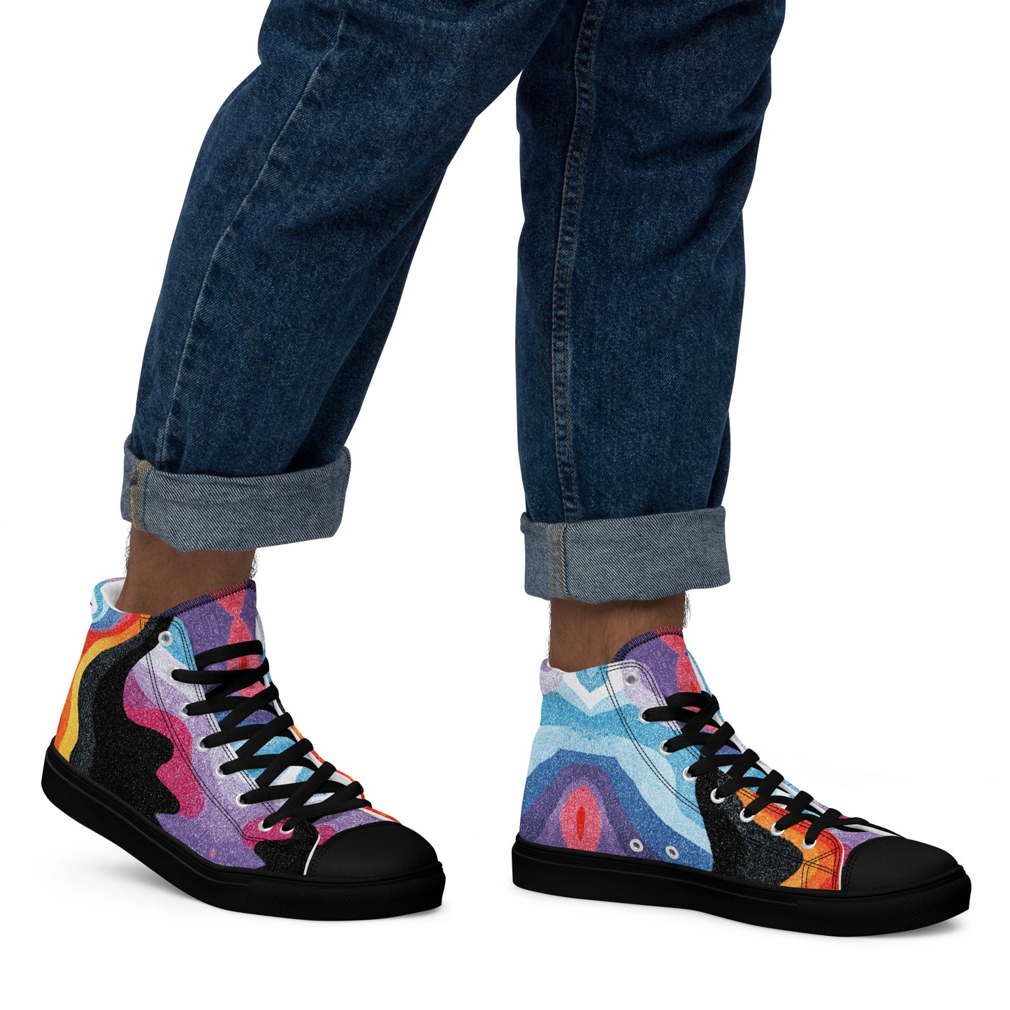 Colorful Graffiti High Top Canvas Shoes – Gift for Sagittarius & Aquarius