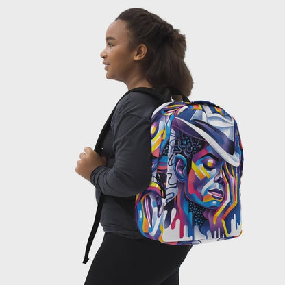 Michael Jackson Inspired Neon Art Backpack - Trendy Contemporary Design Travel Bag - back to school ideas