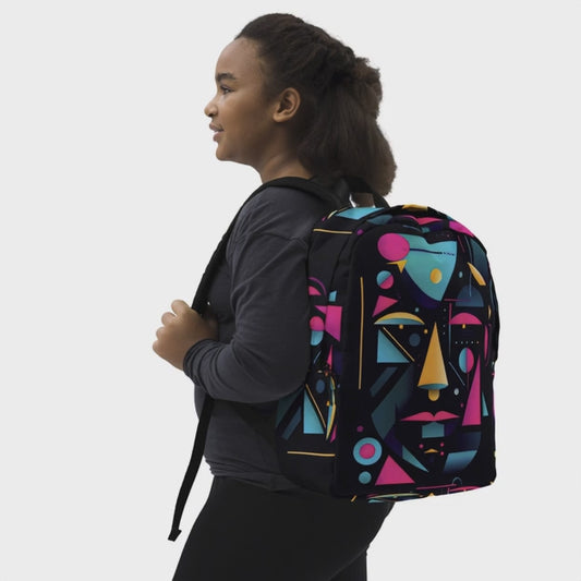 Abstract Art Face Backpack for back to school 🎒Bold Geometric Art Backpack | Must-Have Back to School Gift for Leo & Aquarius