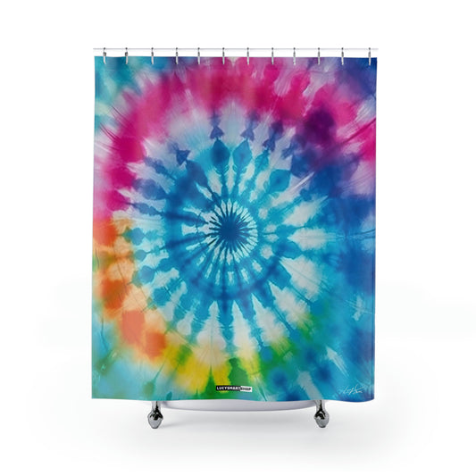 Tie-dye colorful Shower Curtains with Hooks |Polyester|72x72 inch for Shower - like rainbow