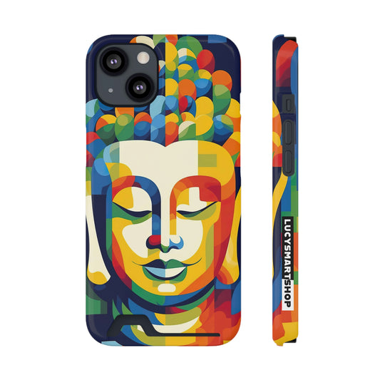 Buddha iPhone Case With Card Holder ,suit for iPhone 13,Samsung Galaxy S21, S22|coloful  Buddha iPhone Case