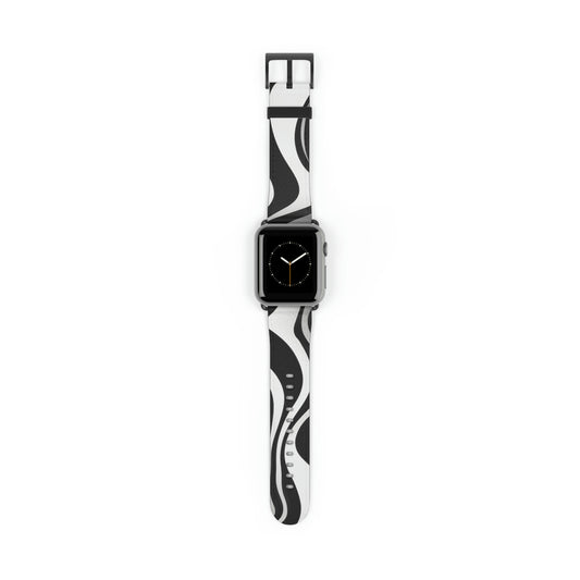 Black & White  iWatch Band - Abstract wave pattern - minimalism style cool Watch Band.