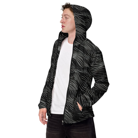 Fashion Mens Clothing Men’s windbreaker - Wind wave lines simple cool style