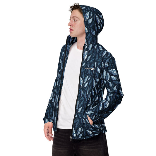 Deep Blue Leaves Men’s windbreaker | water-resistant  Fashion and cool