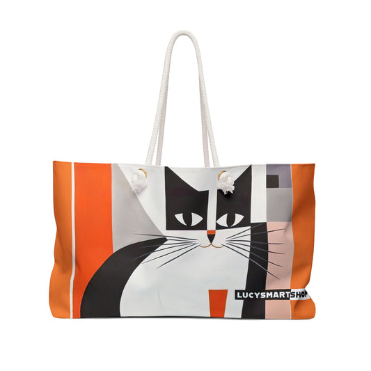 Cute Cat Weekender Bag | Cat tote bag - Large capacity cat totte bag