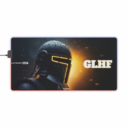 GLHF LED Gaming Mouse Pad | (Good Luck Have Fun) | Sci-fi theme Gaming Mouse Pad #230508-1